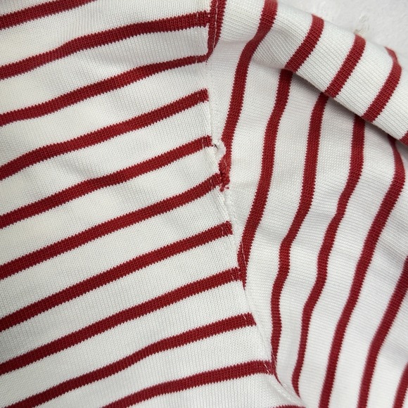 Vintage Ralph Lauren Cropped Rugby Shirt Womens S Red White Stripe Crest Logo - Picture 8 of 8